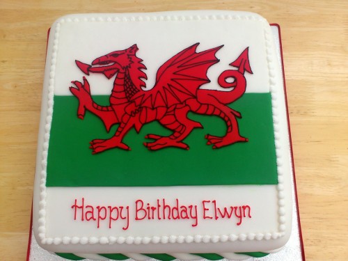 Welsh Flag Novelty Birthday Cake