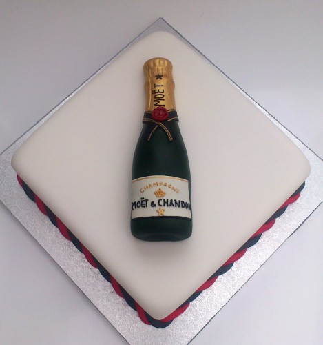 Champagne Bottle Birthday Cake 