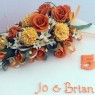 Golden Wedding Anniversary Cake With Sugar Flowers  thumbnail