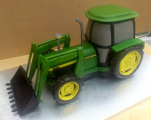 John Deere 3050 Tractor With Digger Novelty Birthday Cake