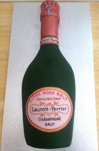 Laurent Perrier Bottle of Rose Champagne Novelty Cake