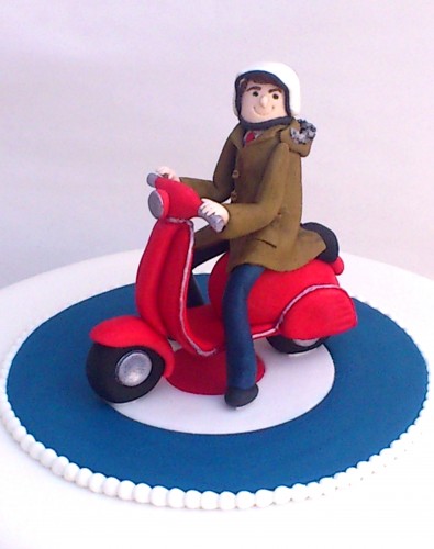 Mod Vespa Theme Novelty Birthday Cake