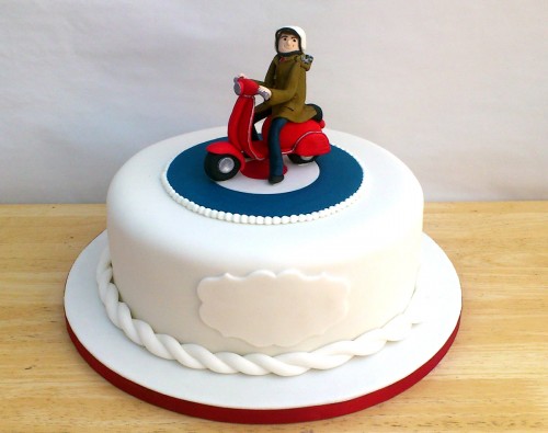 Mod Vespa Theme Novelty Birthday Cake Sponge Poole Dorset Main