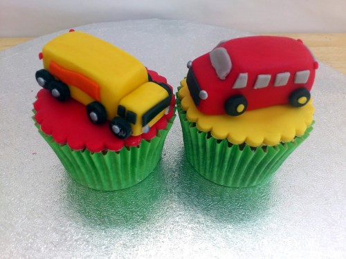 Toy Cars Bikes Bus Lorry Novelty Cupcakes