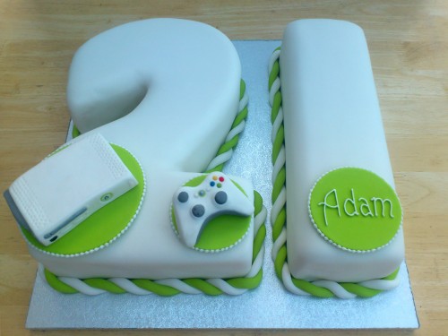 White Xbox 360 Novelty 21st Birthday Cake