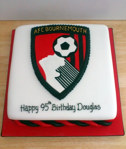 bournemouth cherries logo theme novelty birthday cake