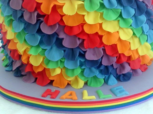 my little pony rainbow frill 2 tier rainbow sponge birthday cake
