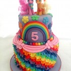 my little pony rainbow frill 2 tier rainbow sponge birthday cake