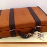 vintage suitcase with straps novelty birthday cake  thumbnail