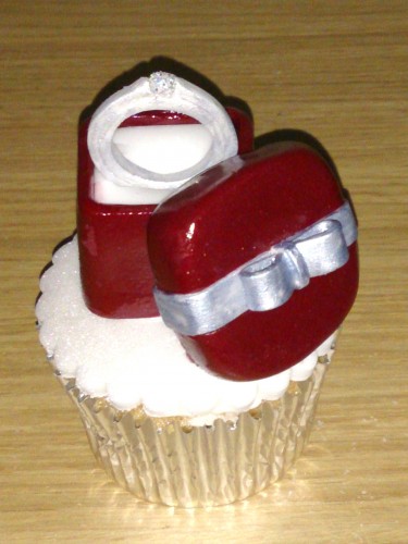 engagement ring in a box novelty cupcake