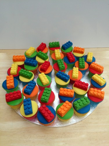 lego block themed novelty cupcakes