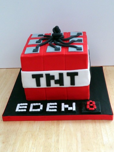 minecraft tnt novelty birthday cake