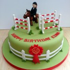 show jumping themed novelty birthday cake