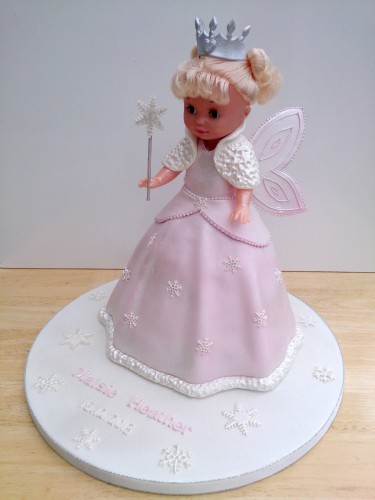 snow fairy princess novelty christening birthday cake