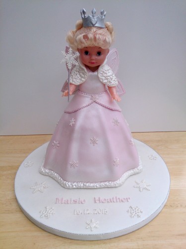 snow fairy princess novelty christening birthday cake