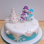 snowman family novelty christmas cake