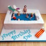 swimming pool novelty birthday cake with sunbeds  thumbnail
