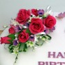 90th birthday cake with a sugar rose flower spray  thumbnail