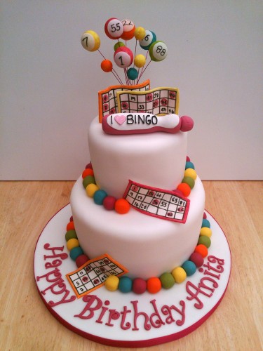 I love bingo novelty 2 tier birthday cake