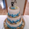 beach kite surf themed novelty 3 tier wedding cake thumbnail