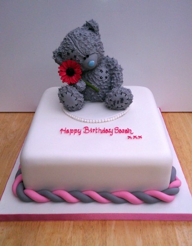 me to you bear with flower novelty birthday cake