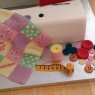 sewing machine novelty birthday cake with patchwork thumbnail