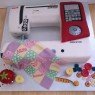 sewing machine novelty birthday cake with patchwork thumbnail