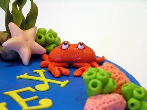 Aquarium themed birthday cake