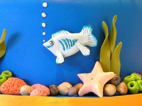 Aquarium themed birthday cake