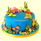 Aquarium themed birthday cake