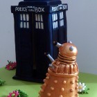 dr who inspired novelty birthday cake tardis dalek