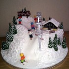 ski slope with t-bar novelty birthday cake