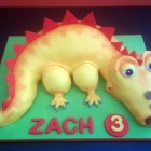 colourful kids dinosaur cake