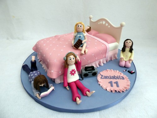 girls sleepover birthday cake poole dorset