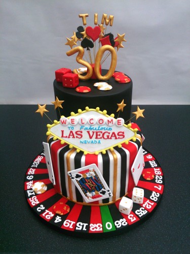 las vegas 2 tier birthday cake