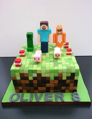 minecraft birthday cake