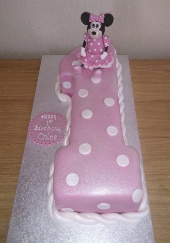 number 1 minnie mouse 1st birthday cake