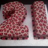 pink leopard print 21st birthday cake  thumbnail