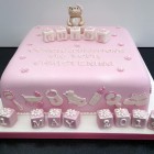 pretty pink christening cake