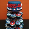 rangers football club themed cupcake tower thumbnail