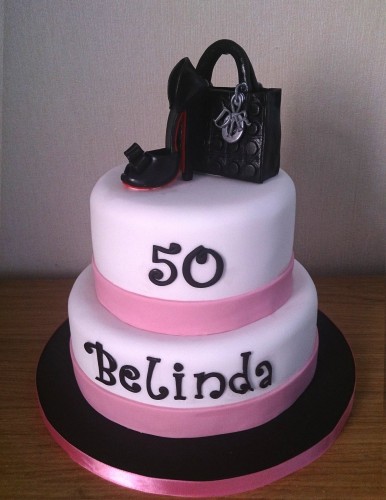 shoe and lady dior handbag 2 tier novelty cake