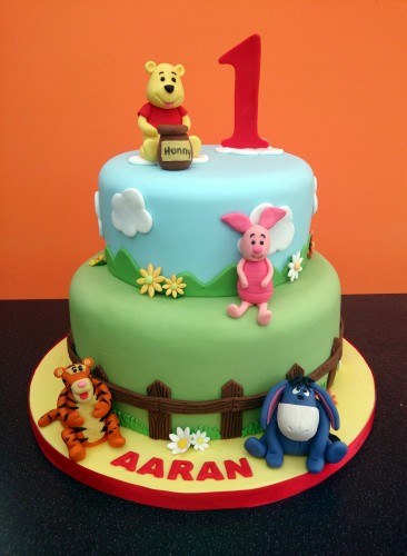 winnie the pooh and friends 2 tier birthday cake