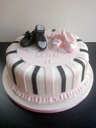 Ballet and Tap Shoes Birthday Cake