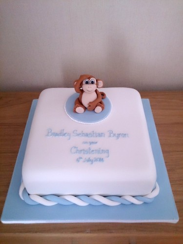 cheeky monkey christening cake