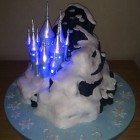 disney frozen castle with lights birthday cake