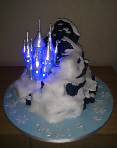 disney frozen castle with lights birthday cake