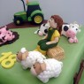 down on the farm birthday cake with tractor sheep pigs cows farmhand  thumbnail