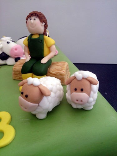 down on the farm birthday cake with tractor sheep pigs cows farmhand 