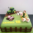 down on the farm birthday cake with tractor sheep pigs cows farmhand