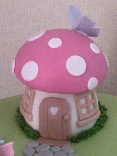 fairy princess toadstool house novelty birthday cake